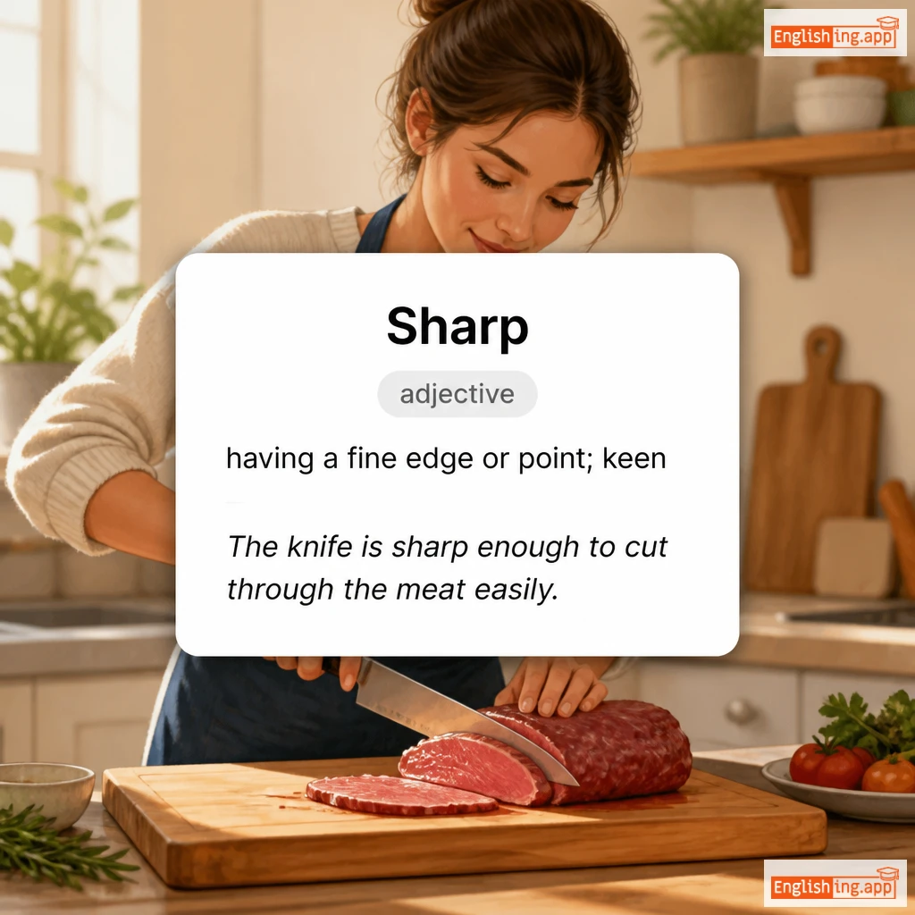 Sharp definition card — visual illustration of the meaning
