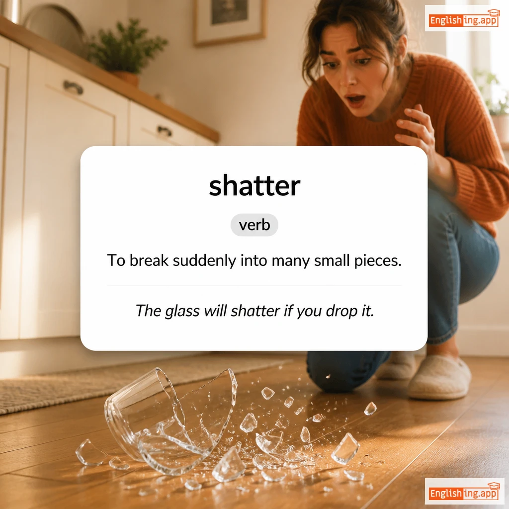shatter definition card — visual illustration of the meaning