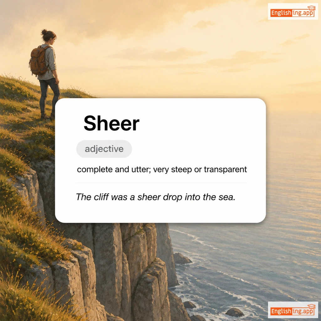 Sheer definition card — visual illustration of the meaning