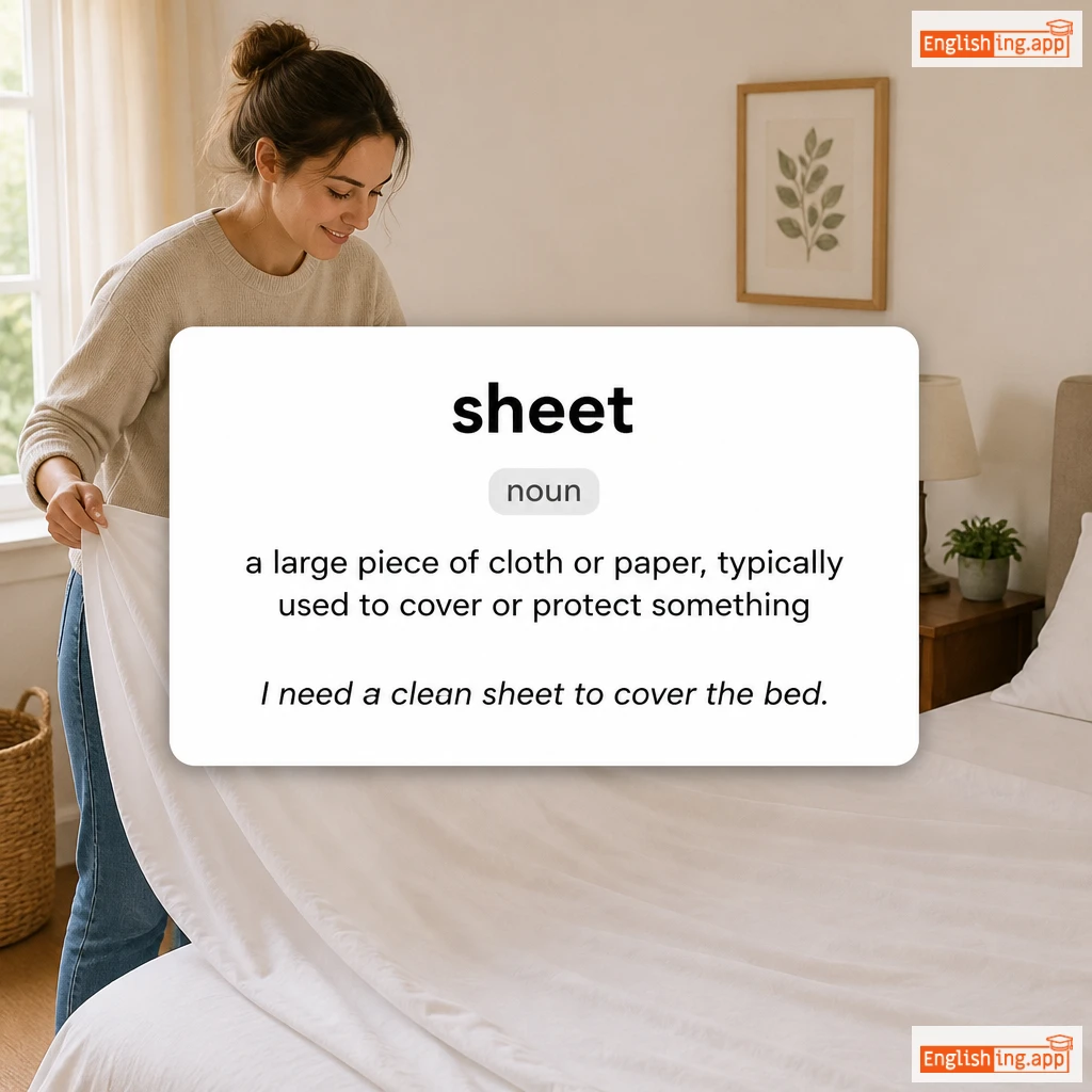 sheet definition card — visual illustration of the meaning