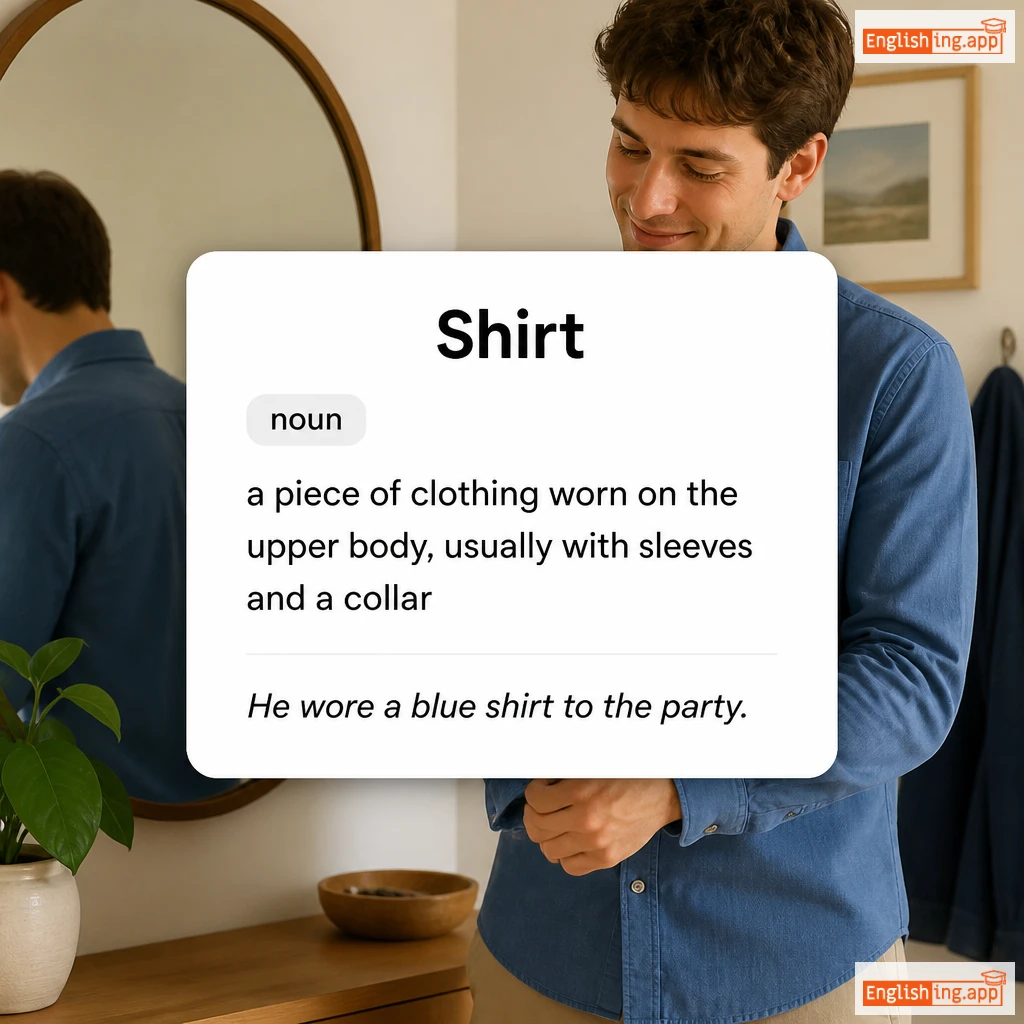 Shirt definition card — visual illustration of the meaning