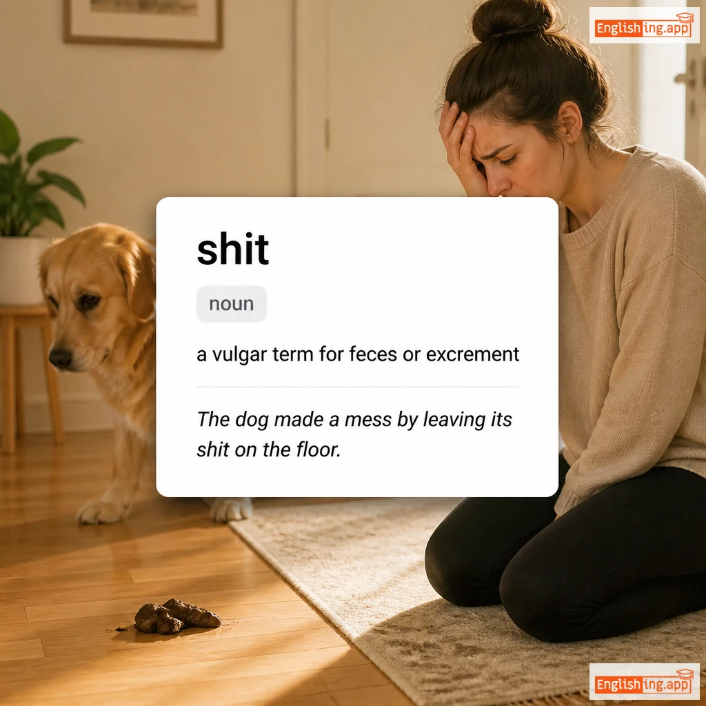 shit definition card — visual illustration of the meaning