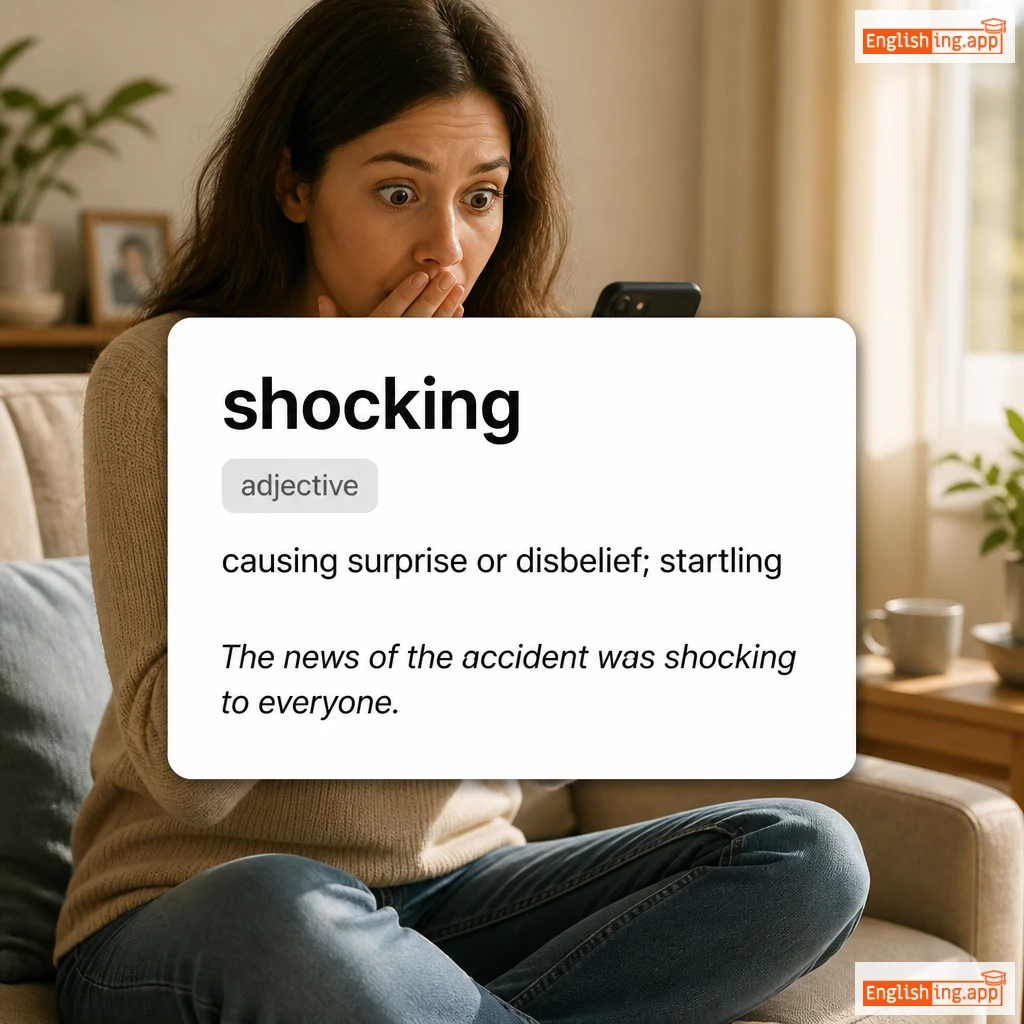 shocking definition card — visual illustration of the meaning