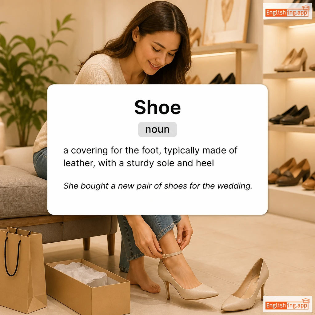 Shoe definition card — visual illustration of the meaning