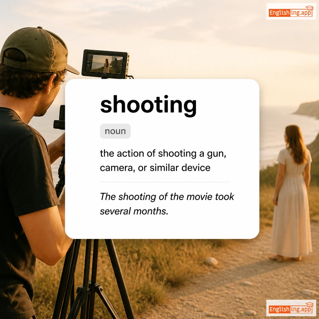 shooting definition card — visual illustration of the meaning