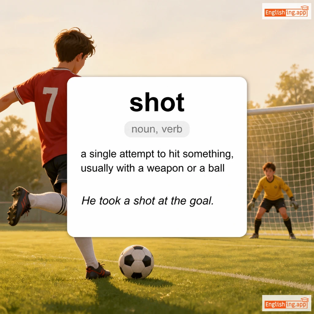 shot definition card — visual illustration of the meaning