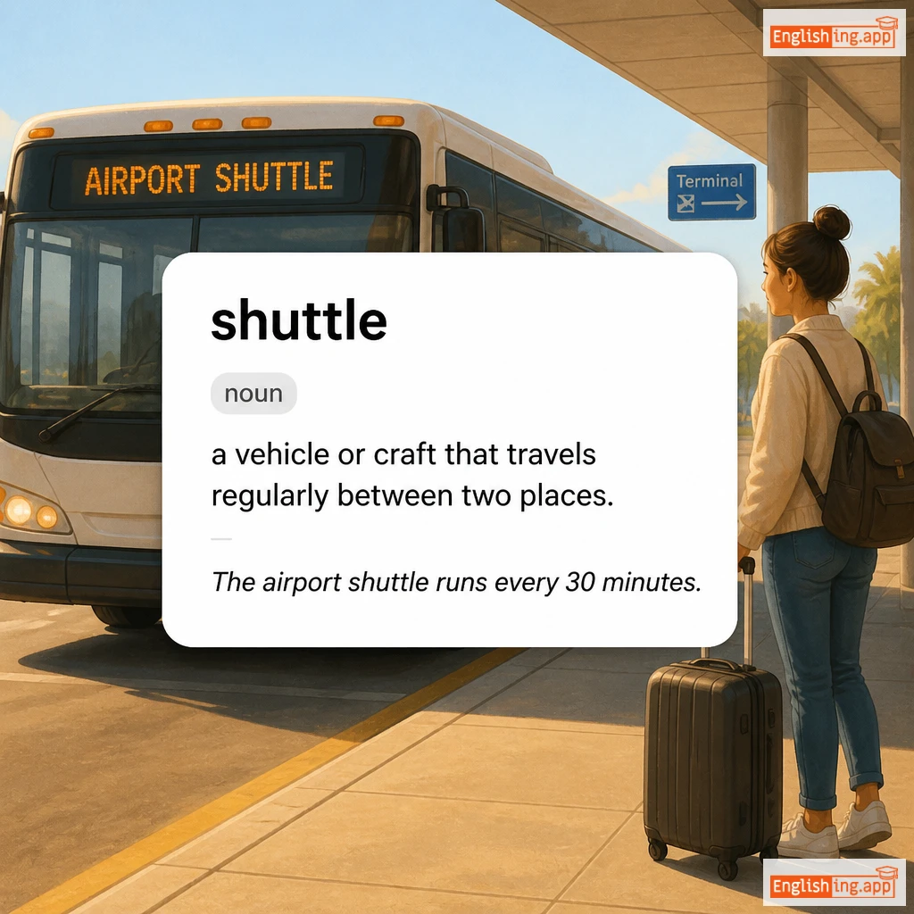 shuttle definition card — visual illustration of the meaning