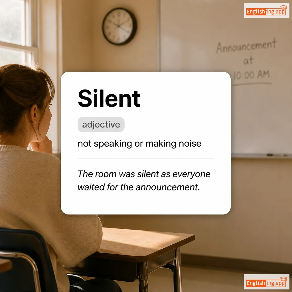 Silent definition card — visual illustration of the meaning