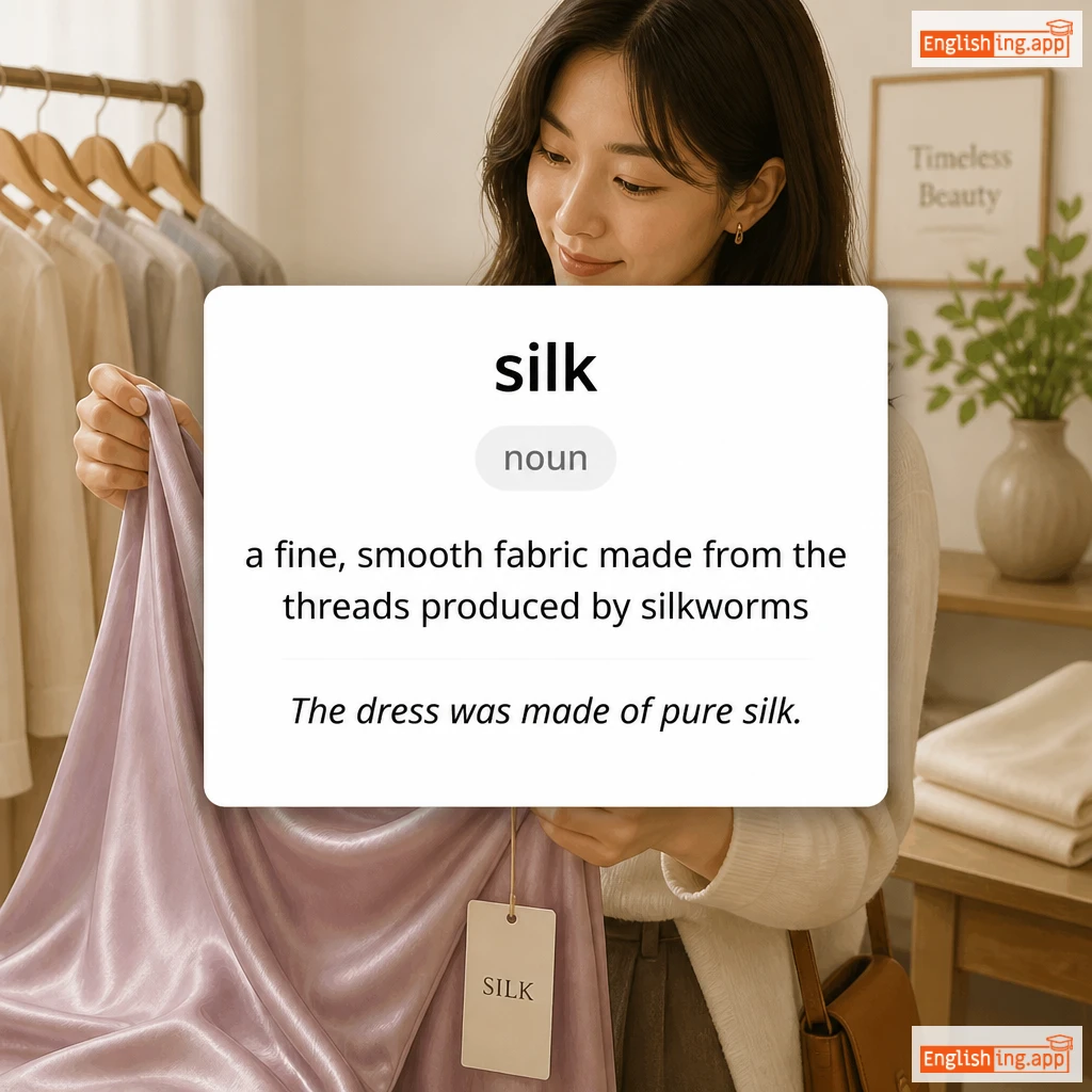 silk definition card — visual illustration of the meaning