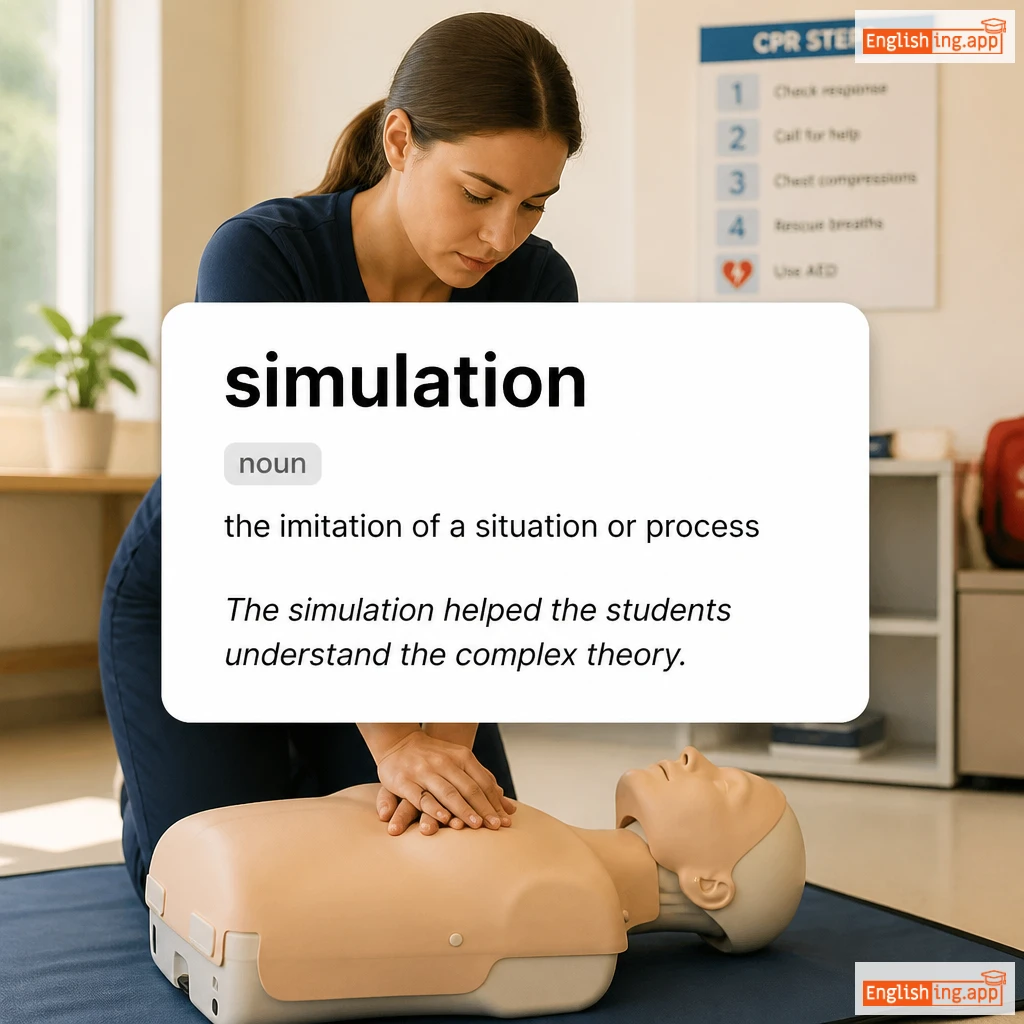 simulation definition card — visual illustration of the meaning