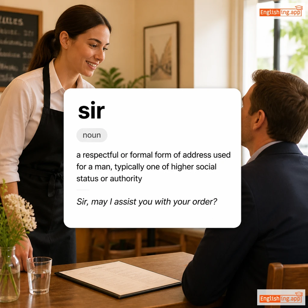 sir definition card — visual illustration of the meaning