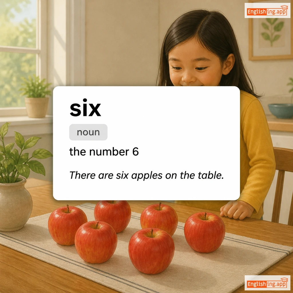 six definition card — visual illustration of the meaning