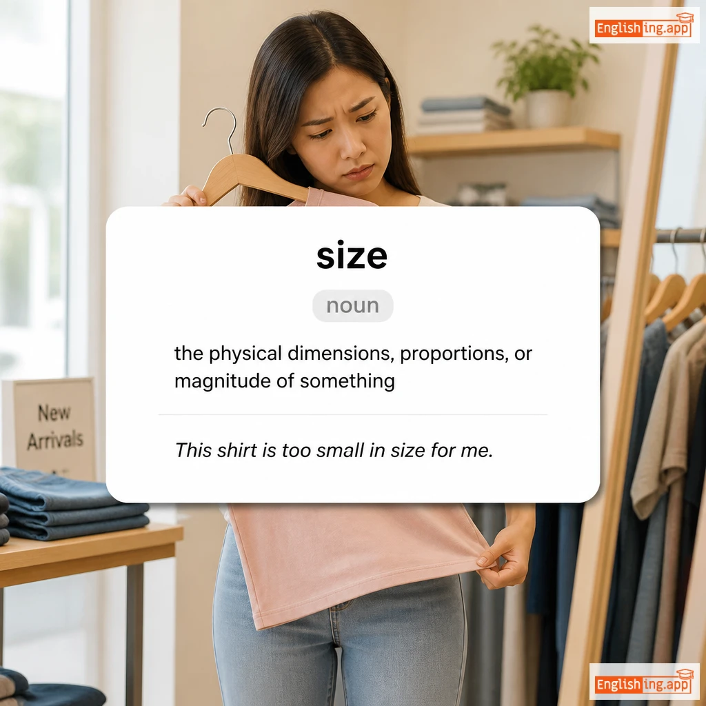 size definition card — visual illustration of the meaning
