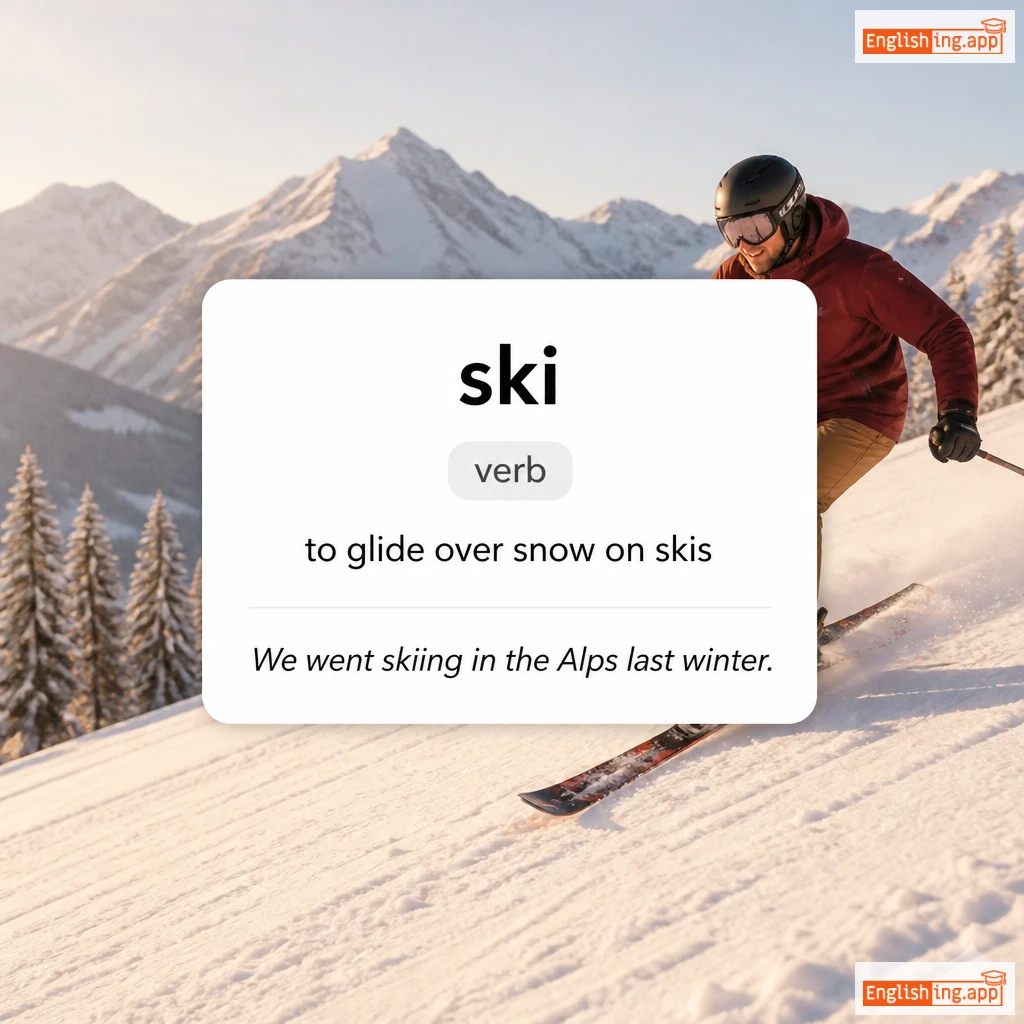ski definition card — visual illustration of the meaning