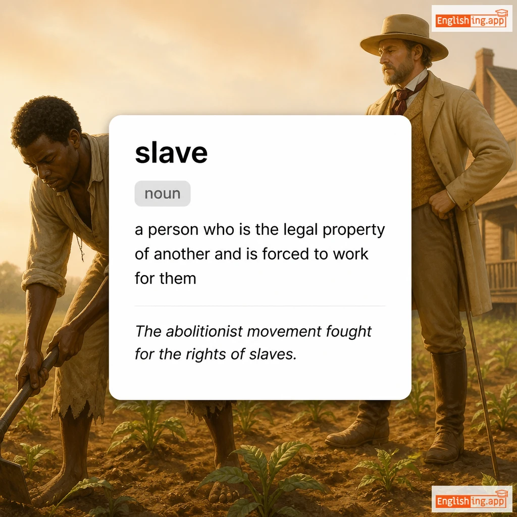slave definition card — visual illustration of the meaning