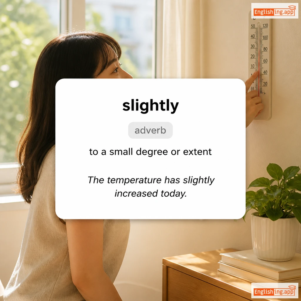 slightly definition card — visual illustration of the meaning