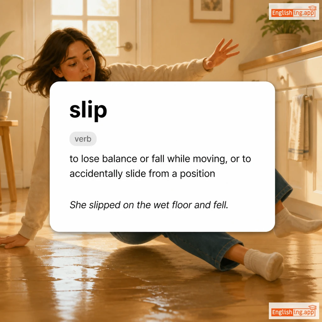 slip definition card — visual illustration of the meaning