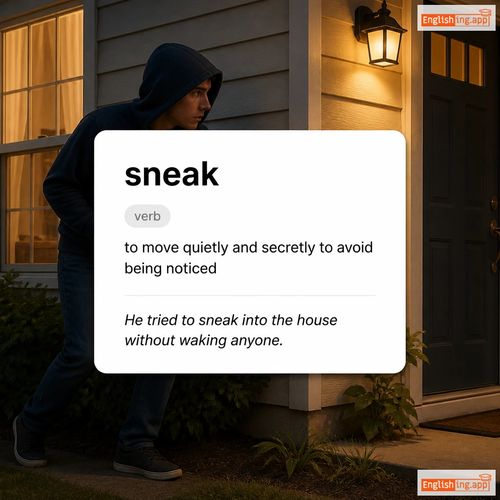 sneak definition card — visual illustration of the meaning