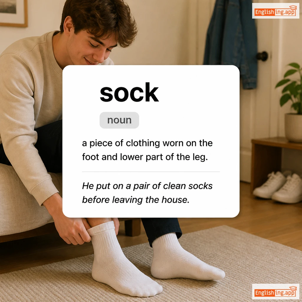 sock definition card — visual illustration of the meaning