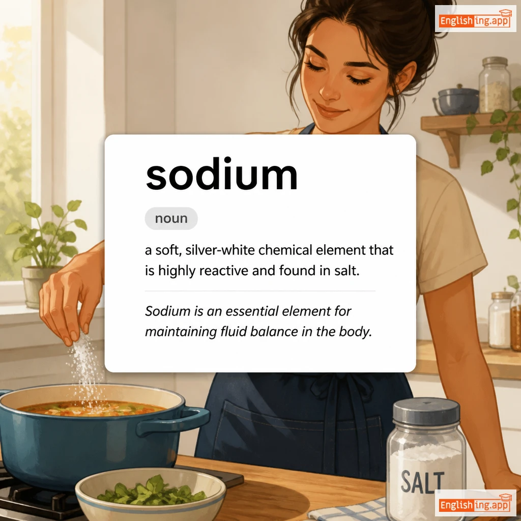 sodium definition card — visual illustration of the meaning