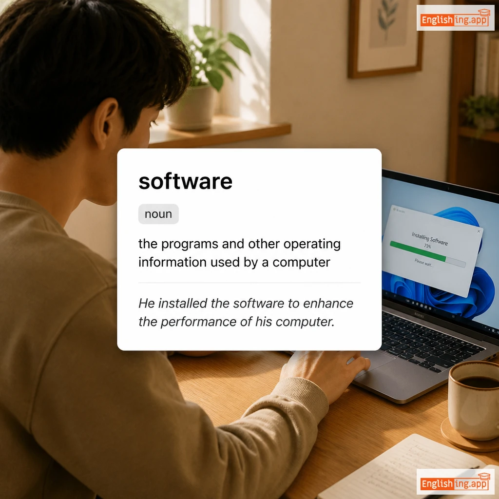 software definition card — visual illustration of the meaning