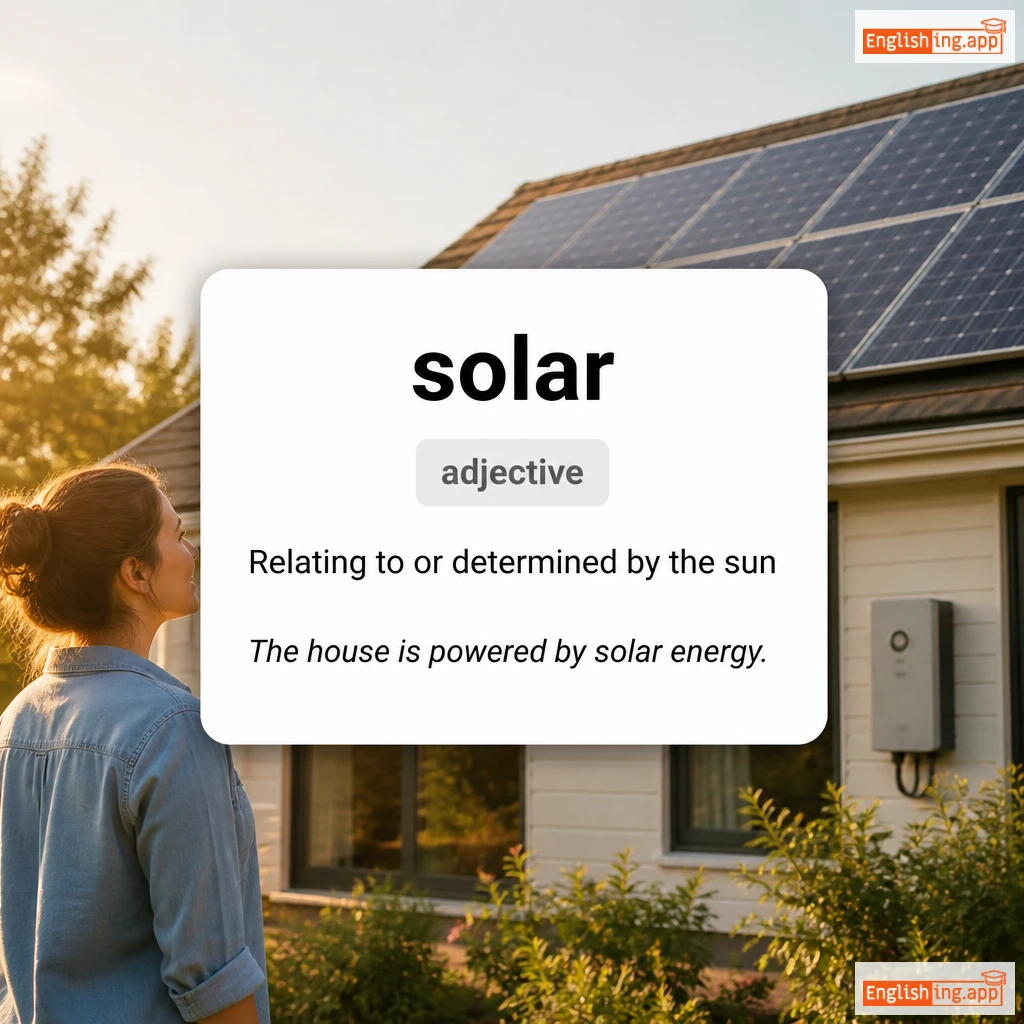 solar definition card — visual illustration of the meaning