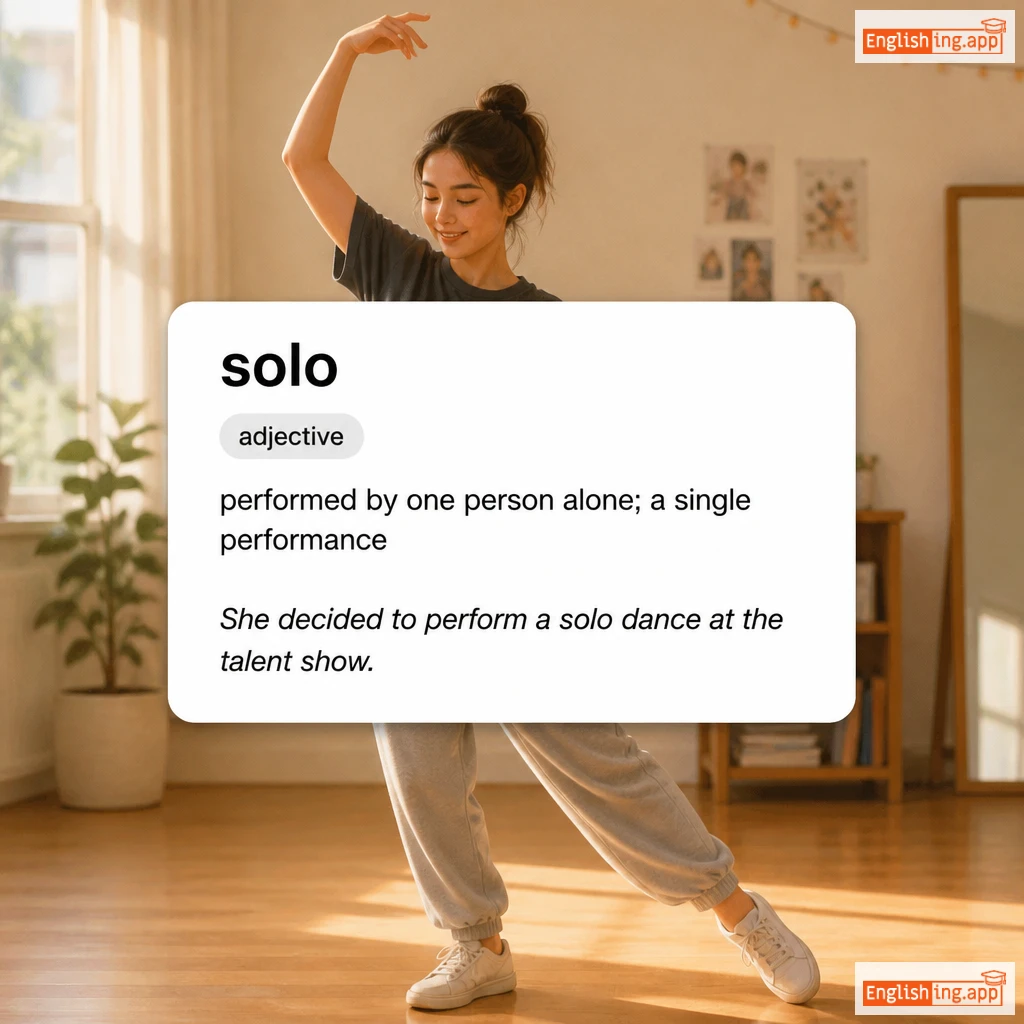 solo definition card — visual illustration of the meaning