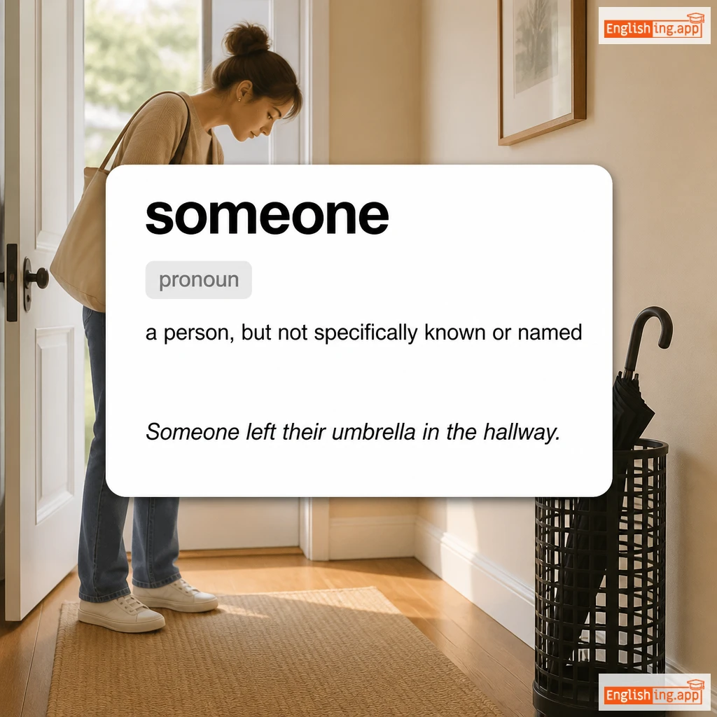 someone definition card — visual illustration of the meaning