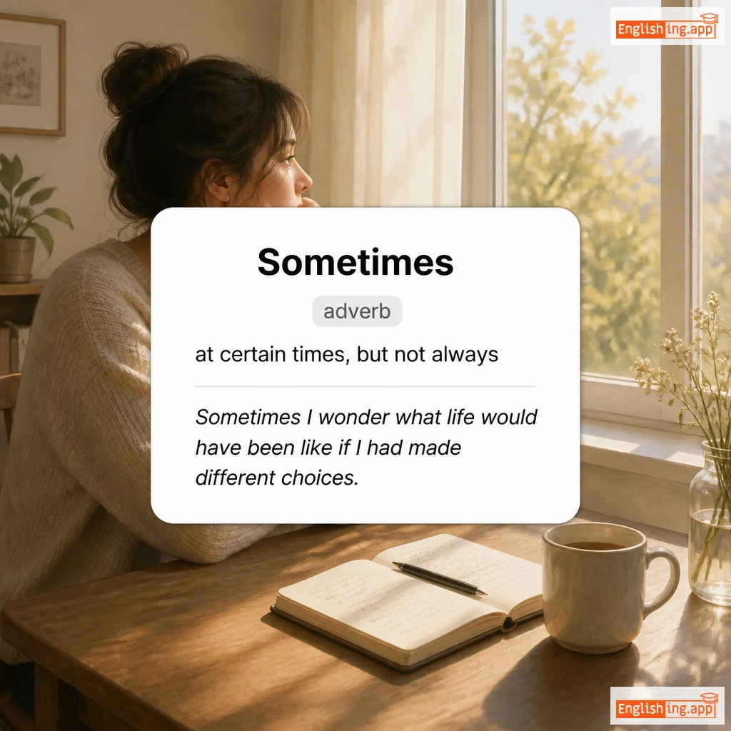Sometimes definition card — visual illustration of the meaning