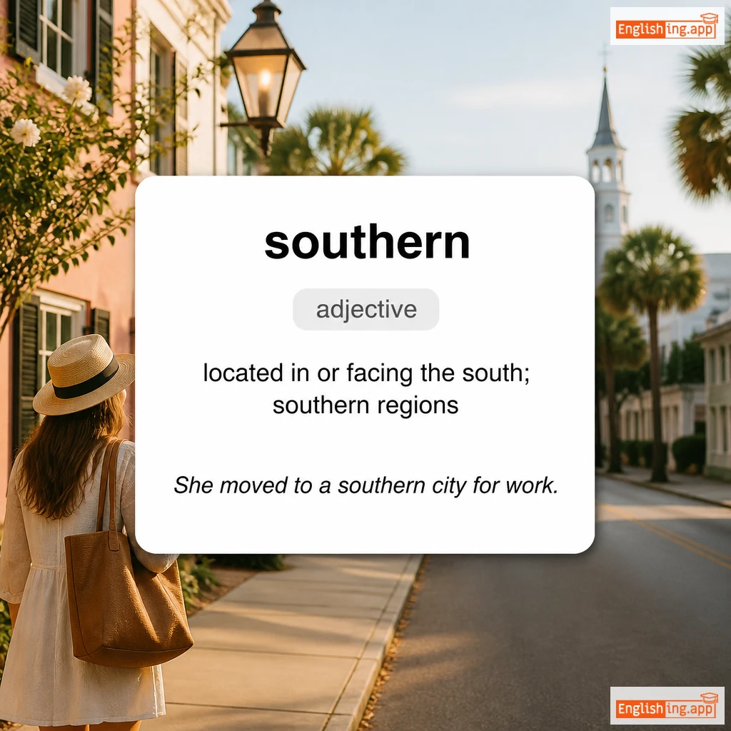 southern definition card — visual illustration of the meaning