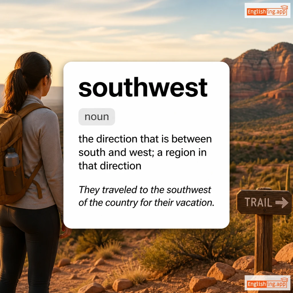 southwest definition card — visual illustration of the meaning