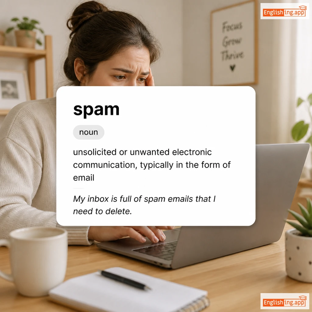 spam definition card — visual illustration of the meaning