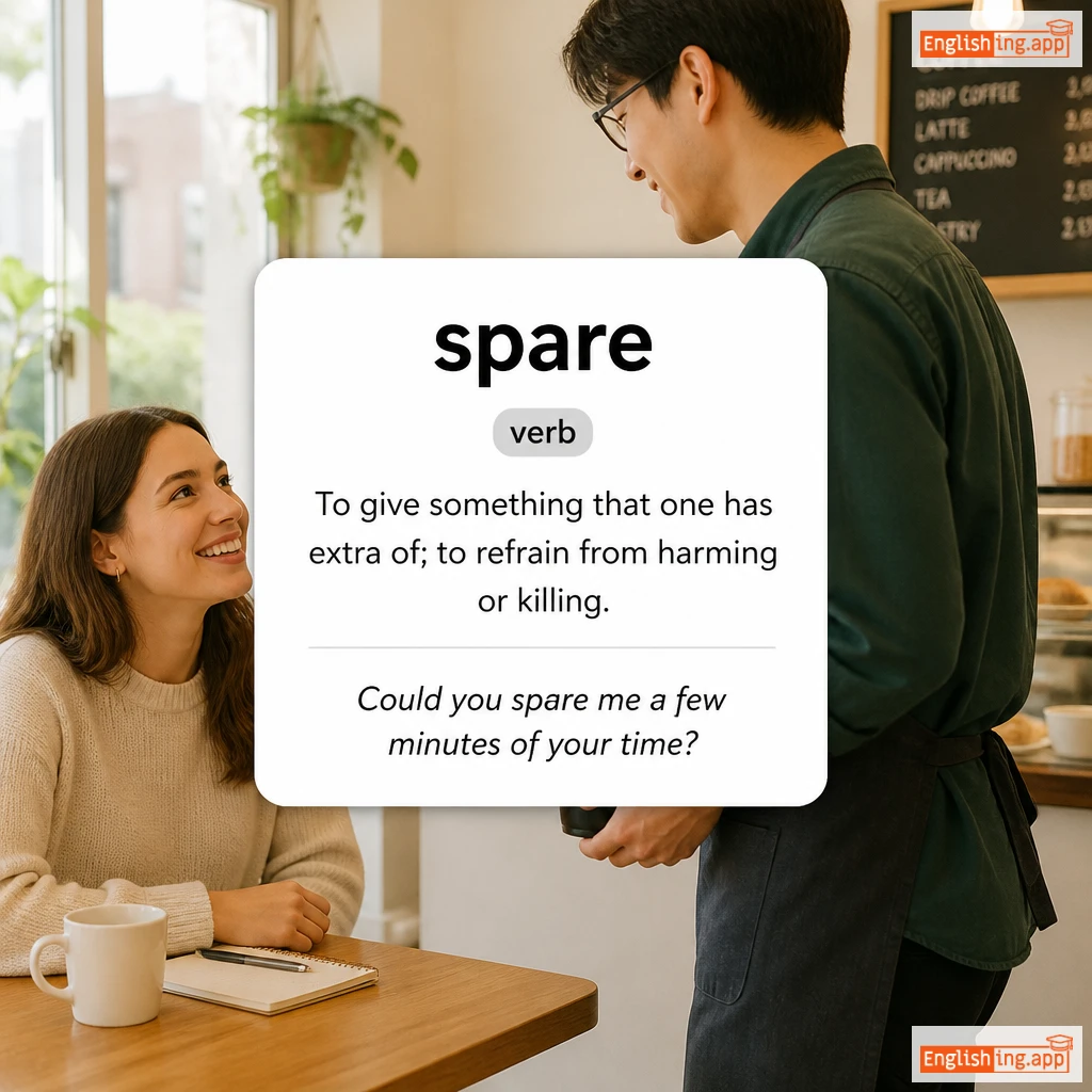 spare definition card — visual illustration of the meaning