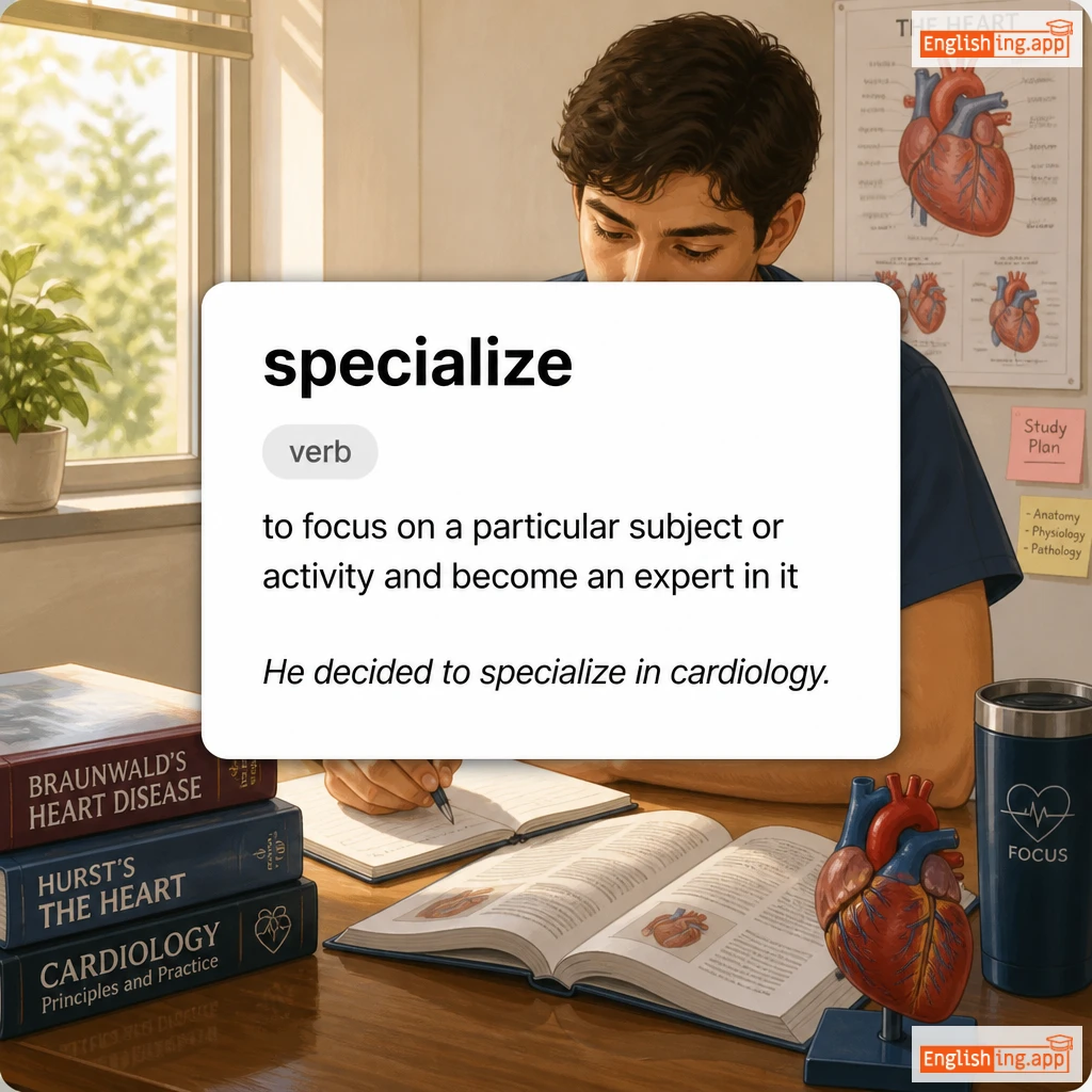specialize definition card — visual illustration of the meaning