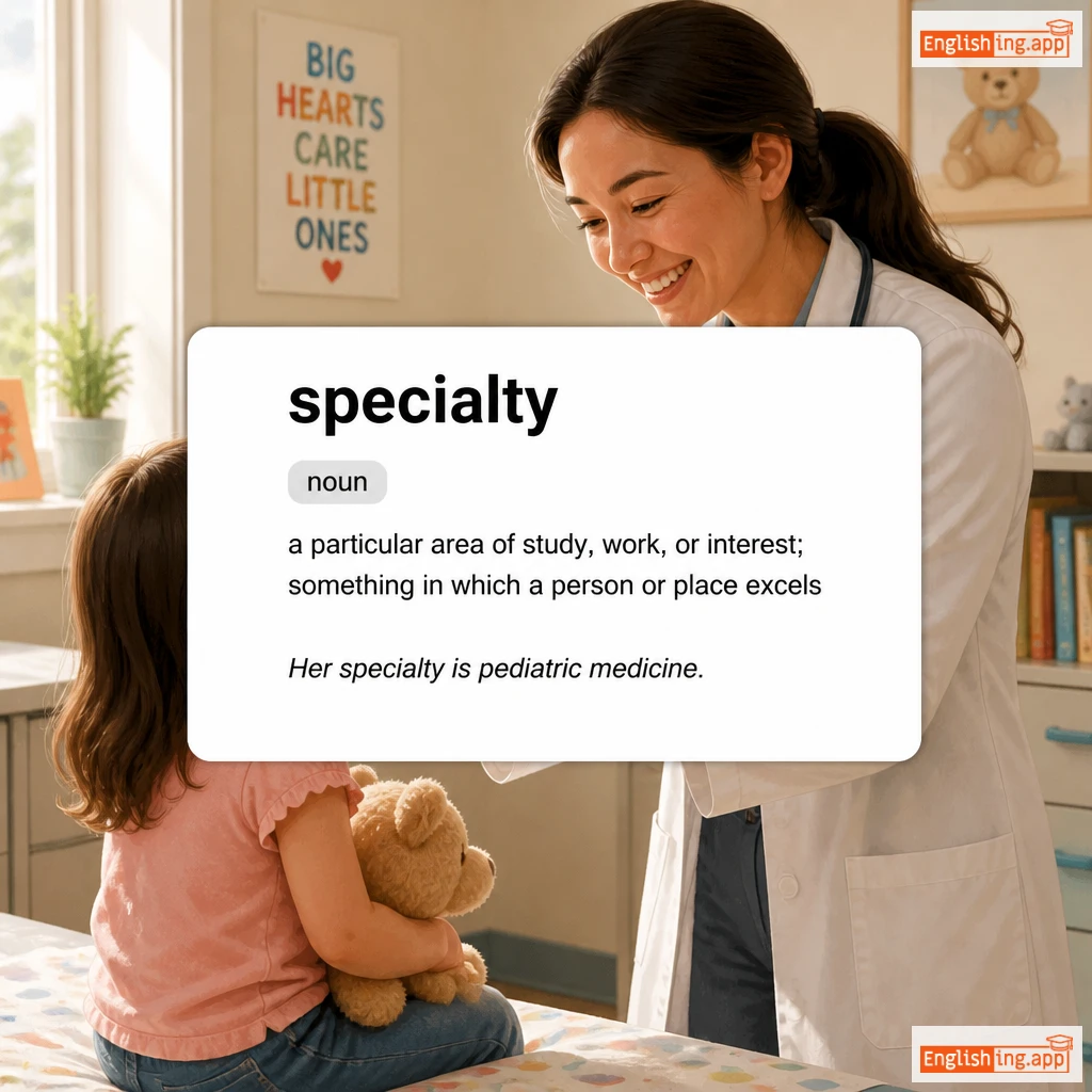 specialty definition card — visual illustration of the meaning
