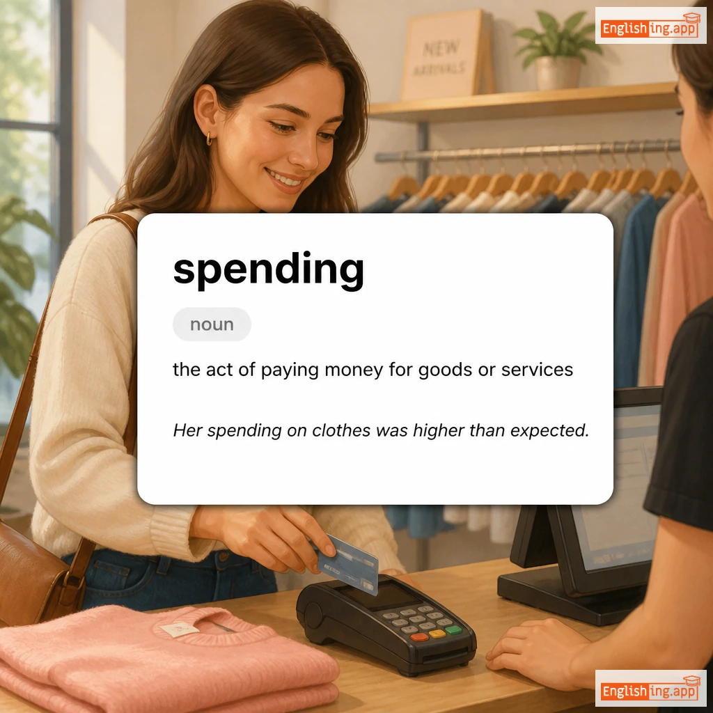 spending definition card — visual illustration of the meaning