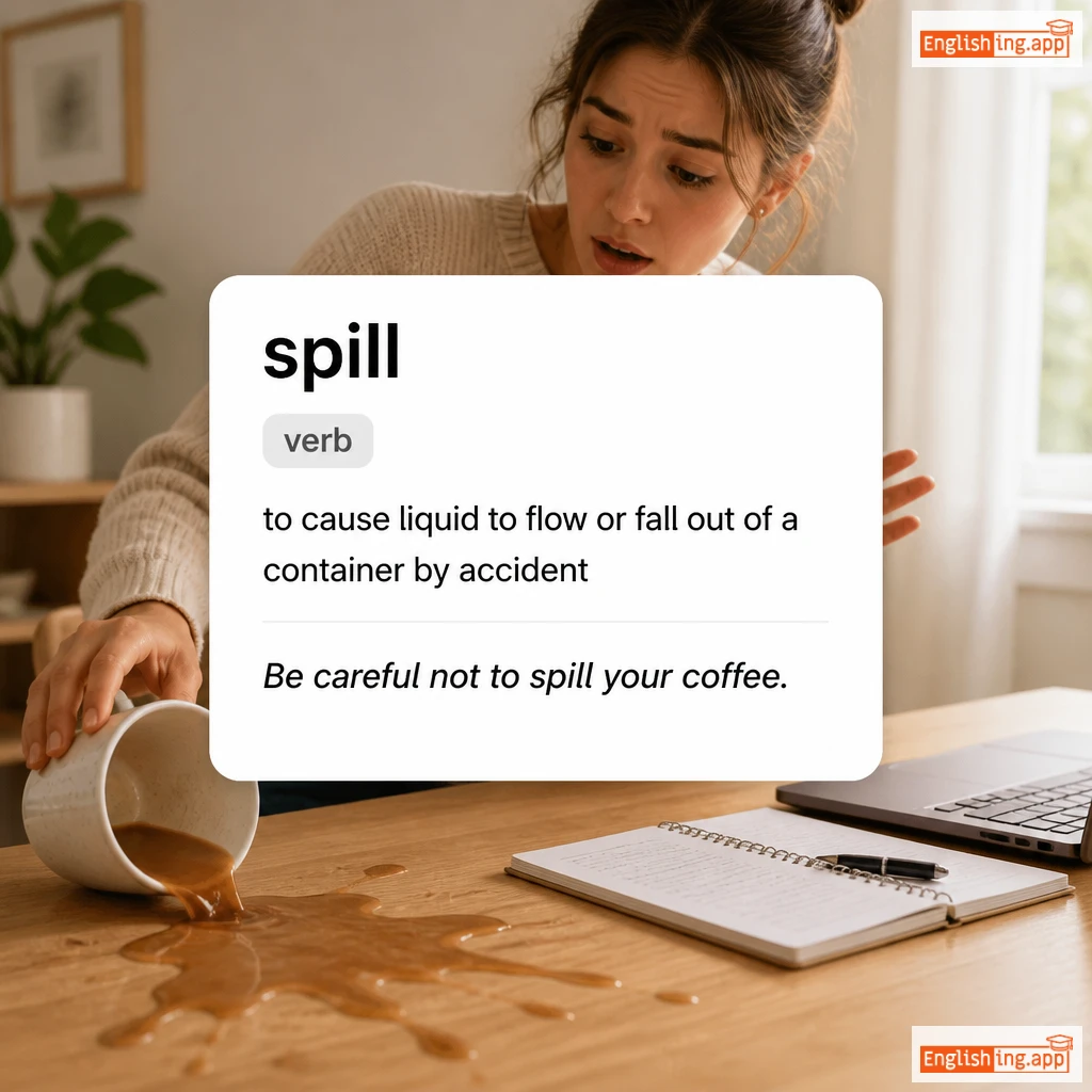 spill definition card — visual illustration of the meaning