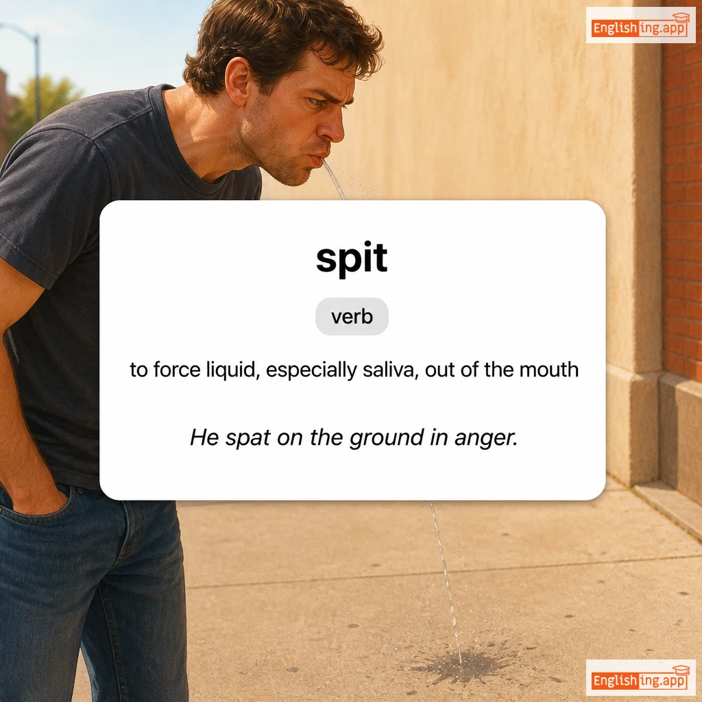 spit definition card — visual illustration of the meaning