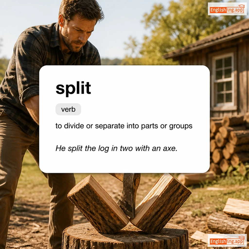 split definition card — visual illustration of the meaning