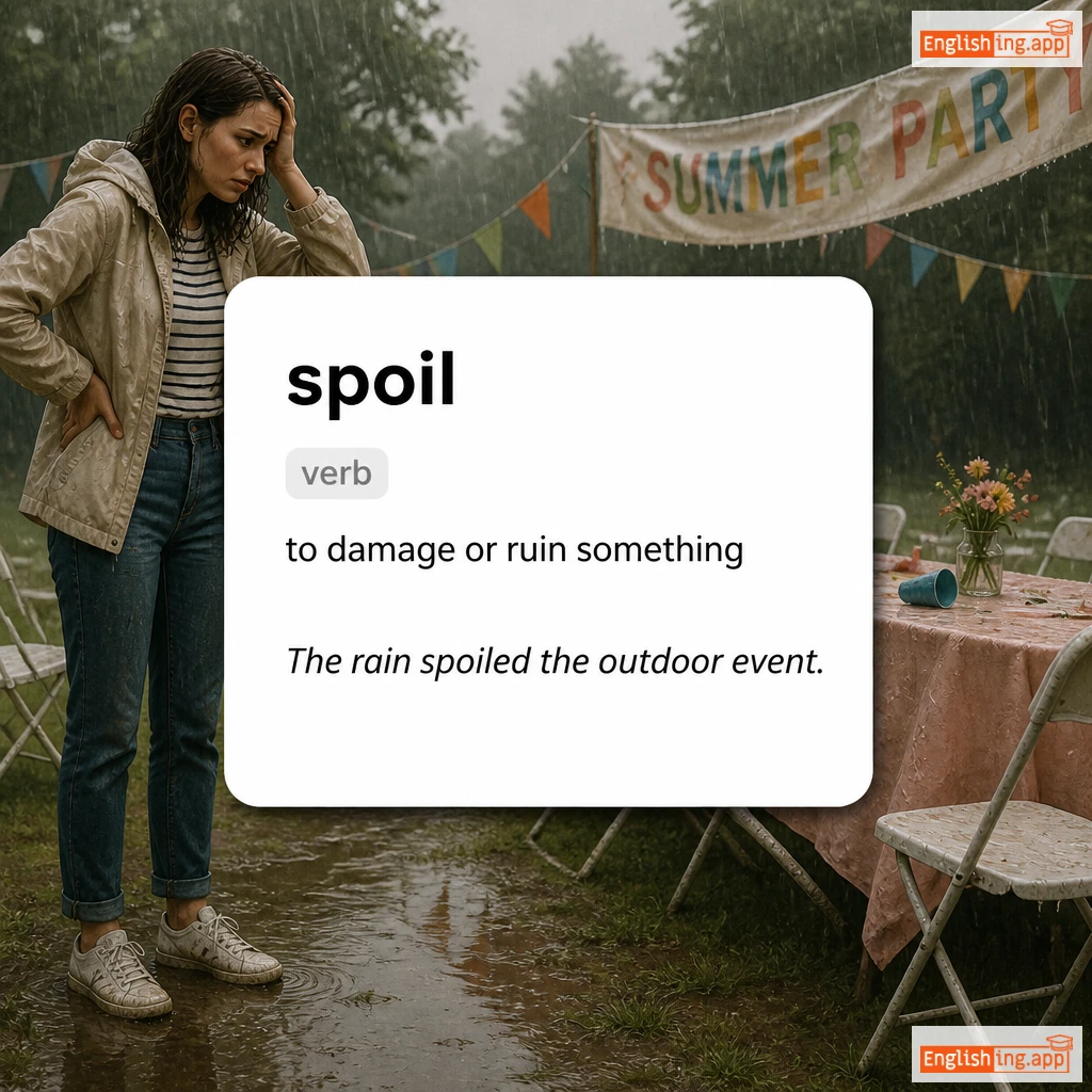 spoil definition card — visual illustration of the meaning
