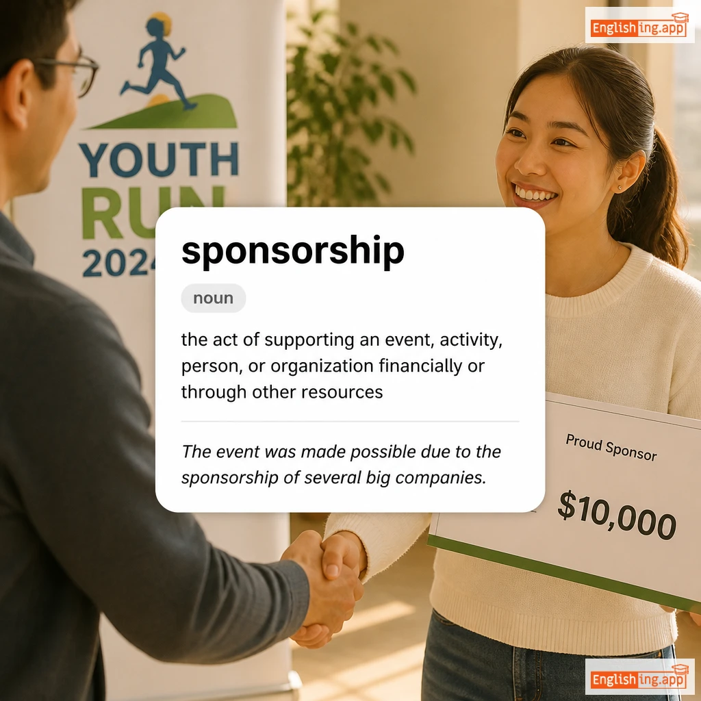 sponsorship definition card — visual illustration of the meaning