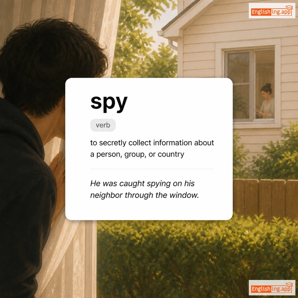 spy definition card — visual illustration of the meaning