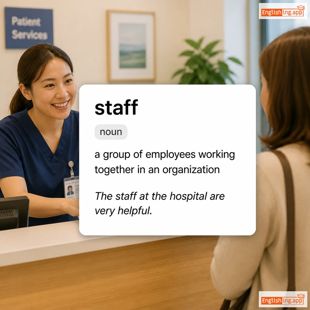 staff definition card — visual illustration of the meaning