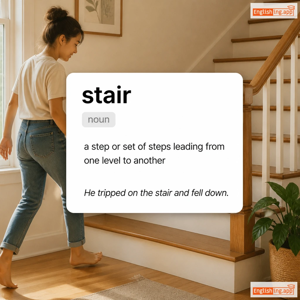 stair definition card — visual illustration of the meaning