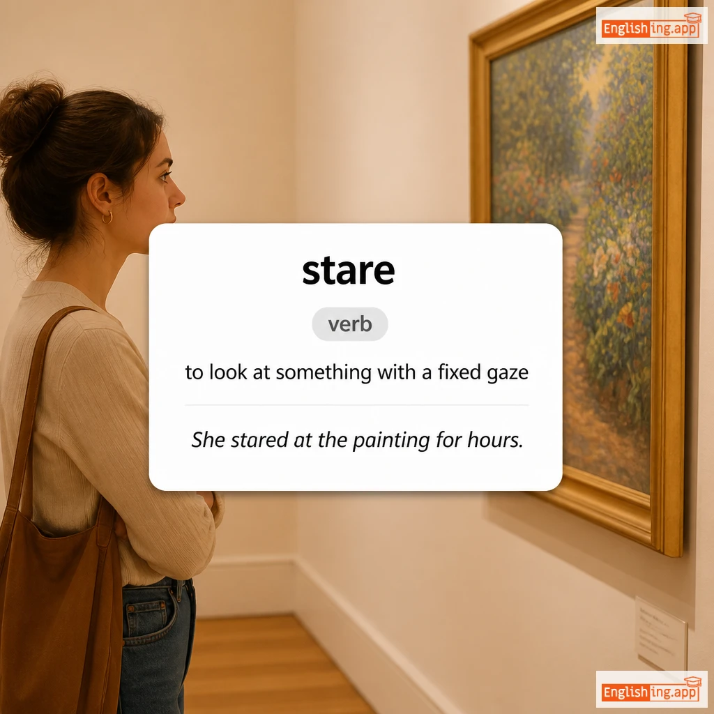 stare definition card — visual illustration of the meaning