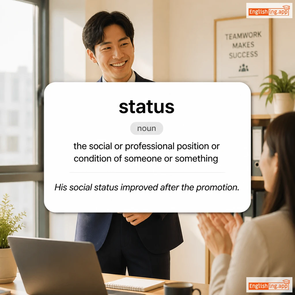 status definition card — visual illustration of the meaning