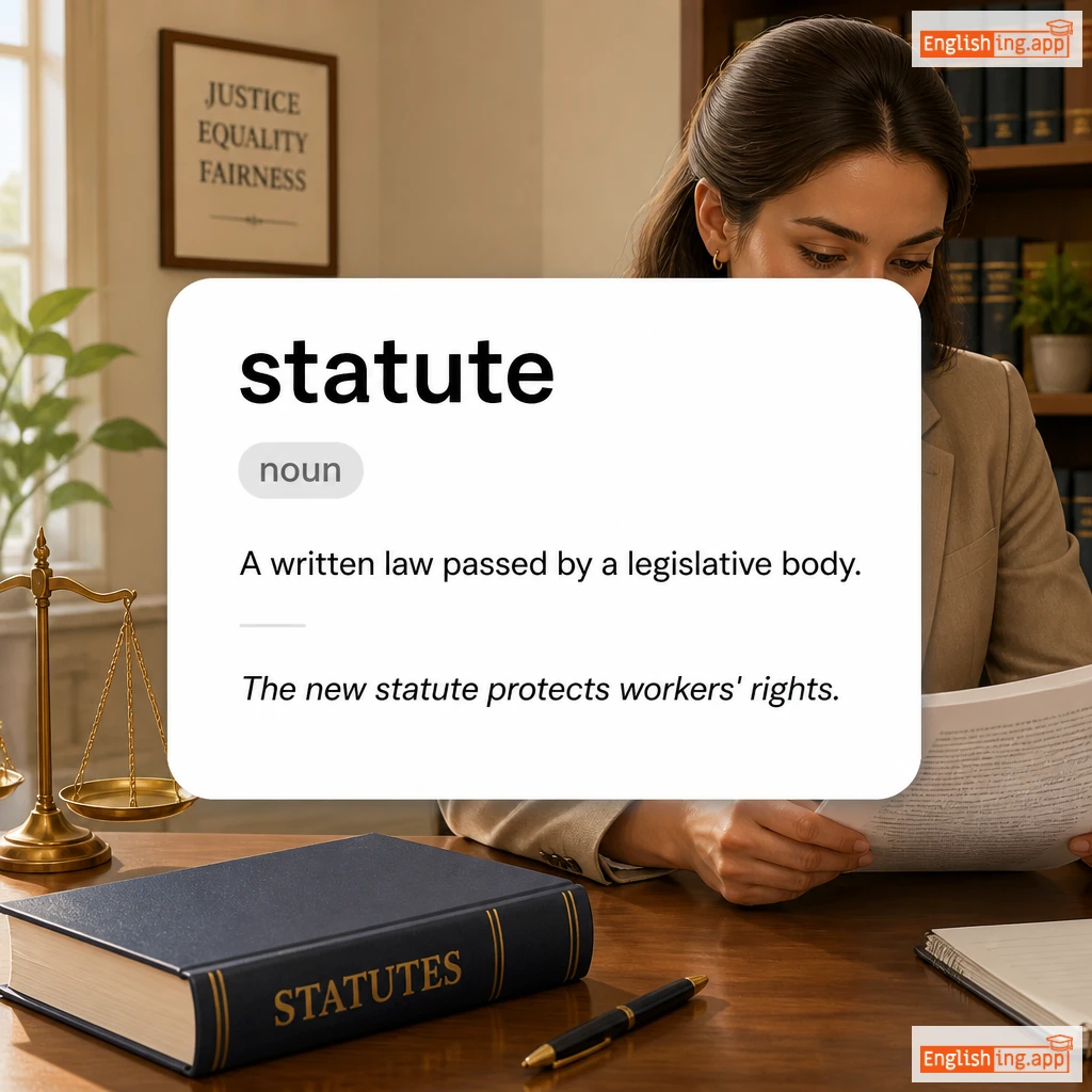 statute definition card — visual illustration of the meaning