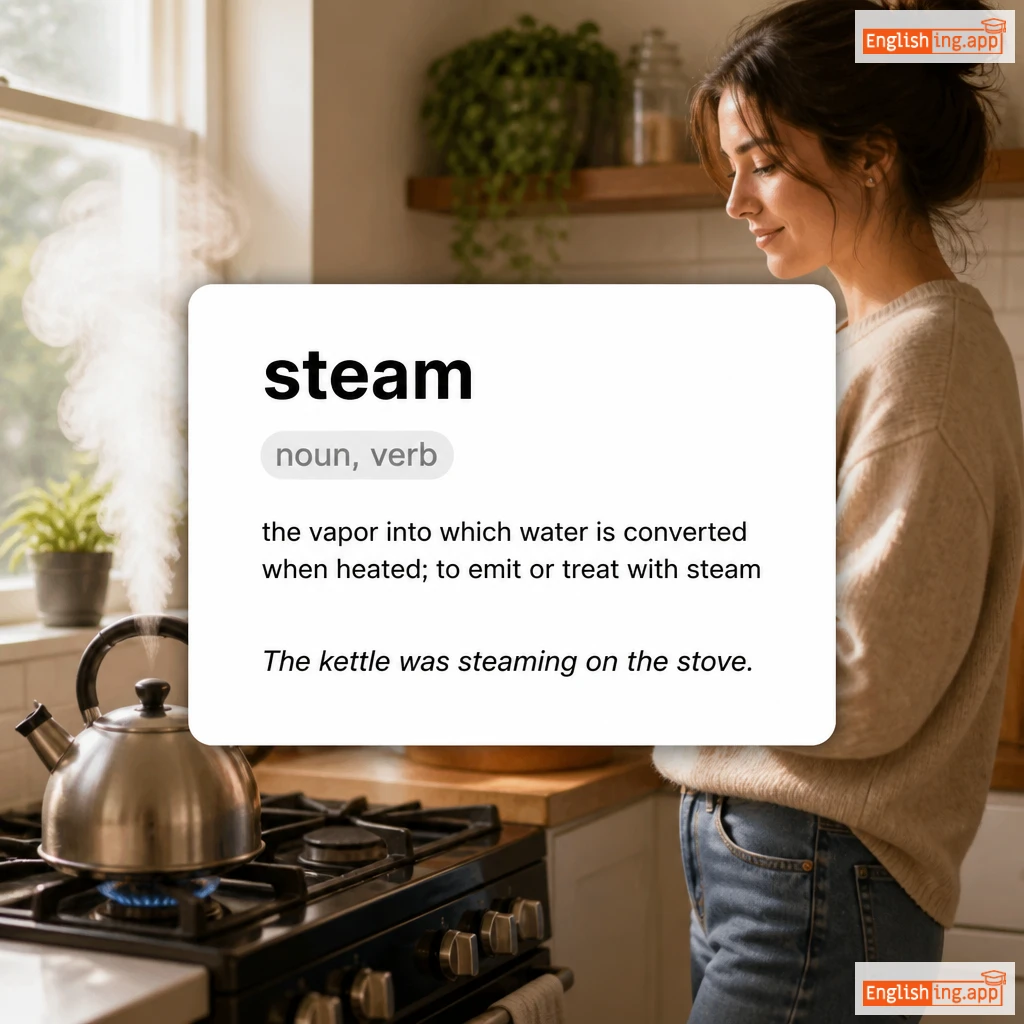 steam definition card — visual illustration of the meaning