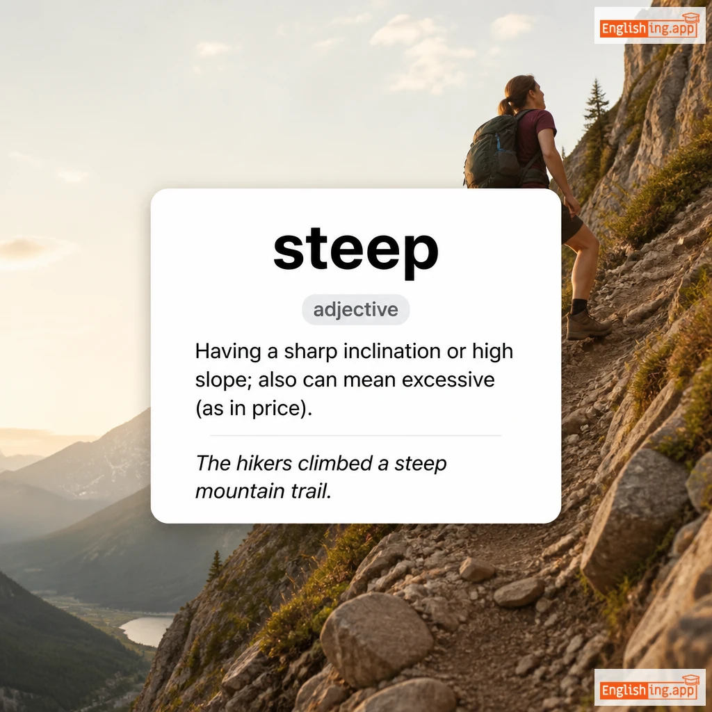 steep definition card — visual illustration of the meaning
