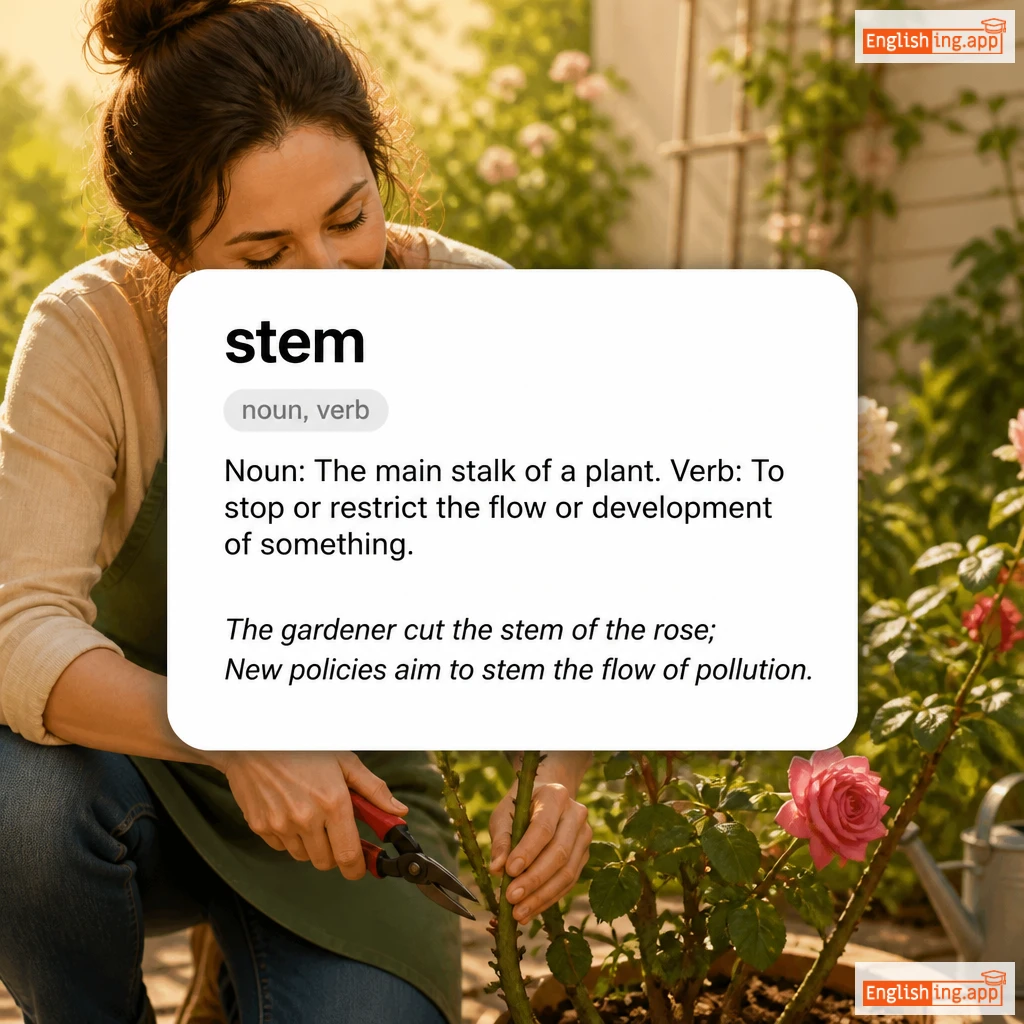 stem definition card — visual illustration of the meaning